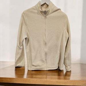 L.L. Bean Cream Womens Fleece Jacket Size -- Large
